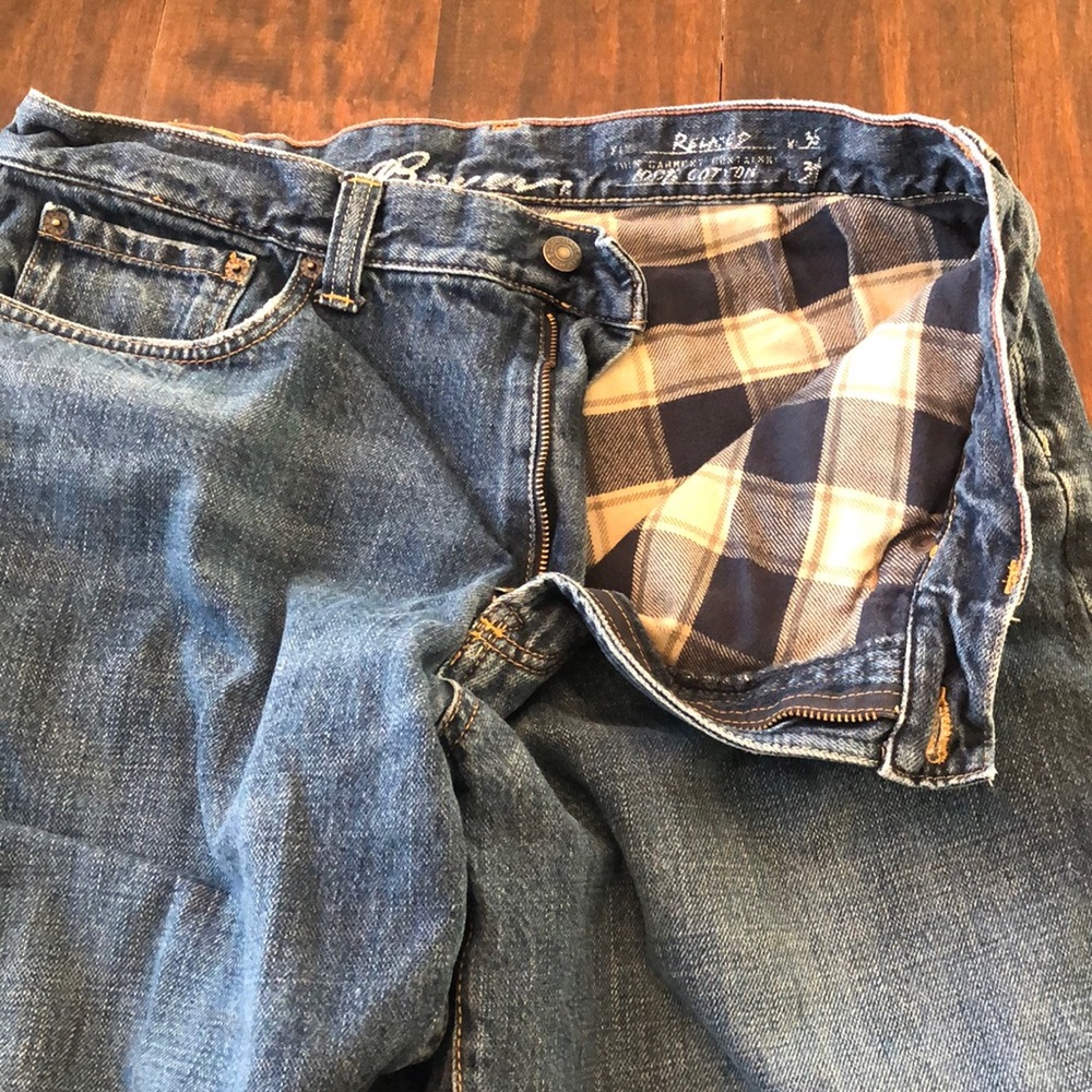 Men’s Eddie Bauer cotton lined blue jeans